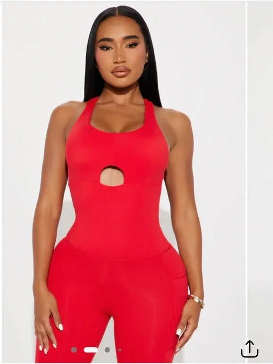 Red Sport Jumpsuit - Picture 2 of 5